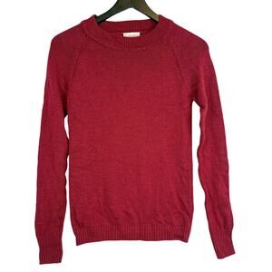 Sloomb Womens 100% Merino Wool Knit Sweater Red - XS